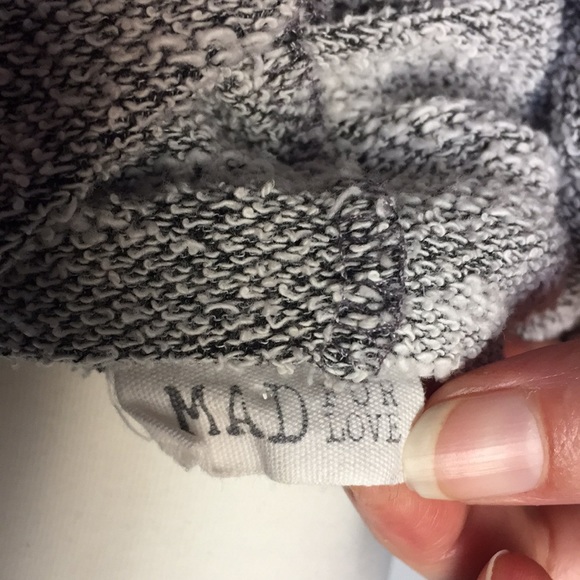 Heather Gray Cropped Boho Hoodie Sweater Top - Picture 7 of 7